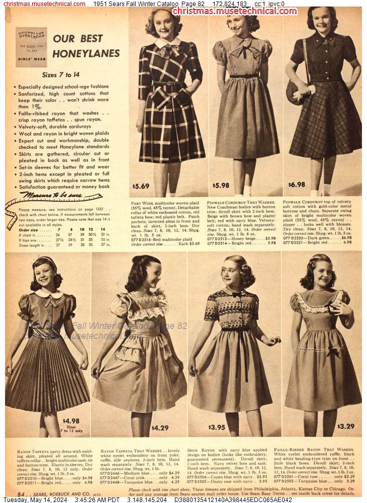 1951 Sears Fall Winter Catalog, Page 82