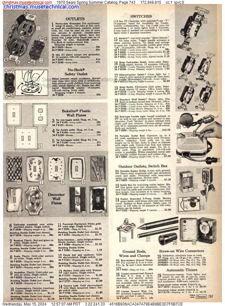 1970 Sears Spring Summer Catalog, Page 743