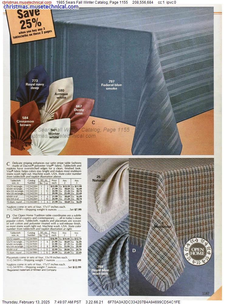 1985 Sears Fall Winter Catalog, Page 1155