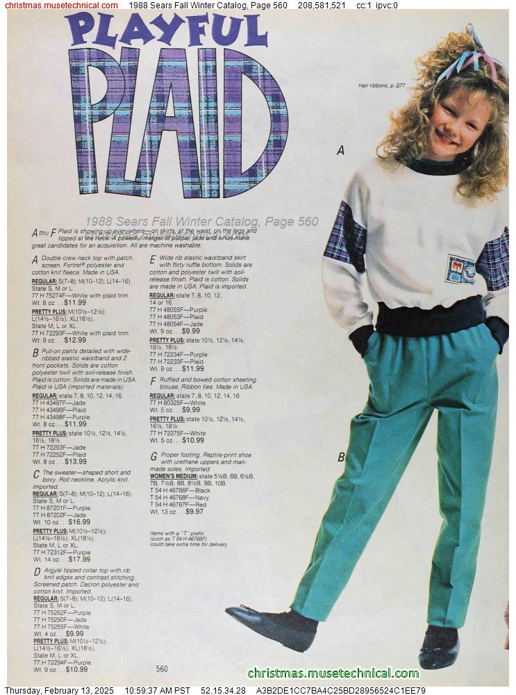 1988 Sears Fall Winter Catalog, Page 560