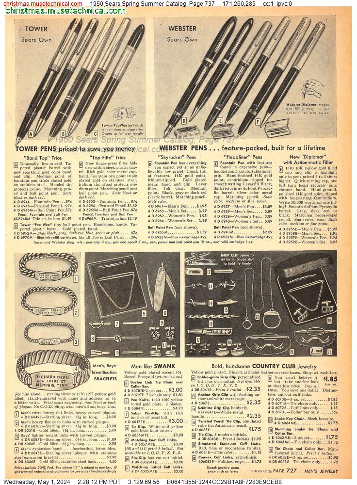1950 Sears Spring Summer Catalog, Page 737