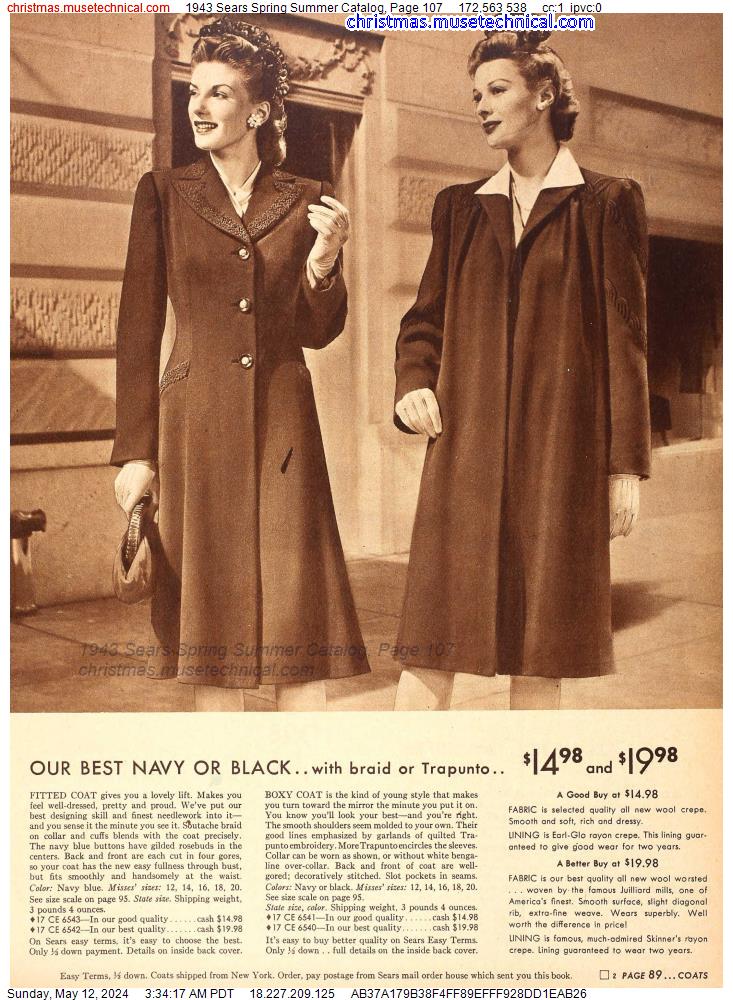 1943 Sears Spring Summer Catalog, Page 107