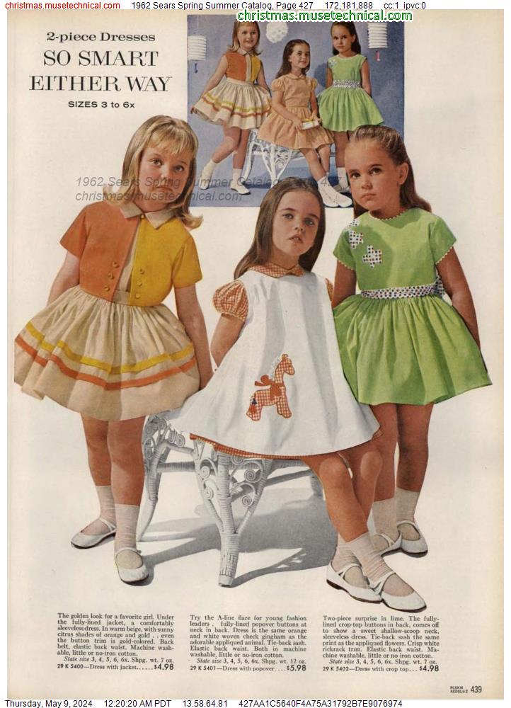 1962 Sears Spring Summer Catalog, Page 427