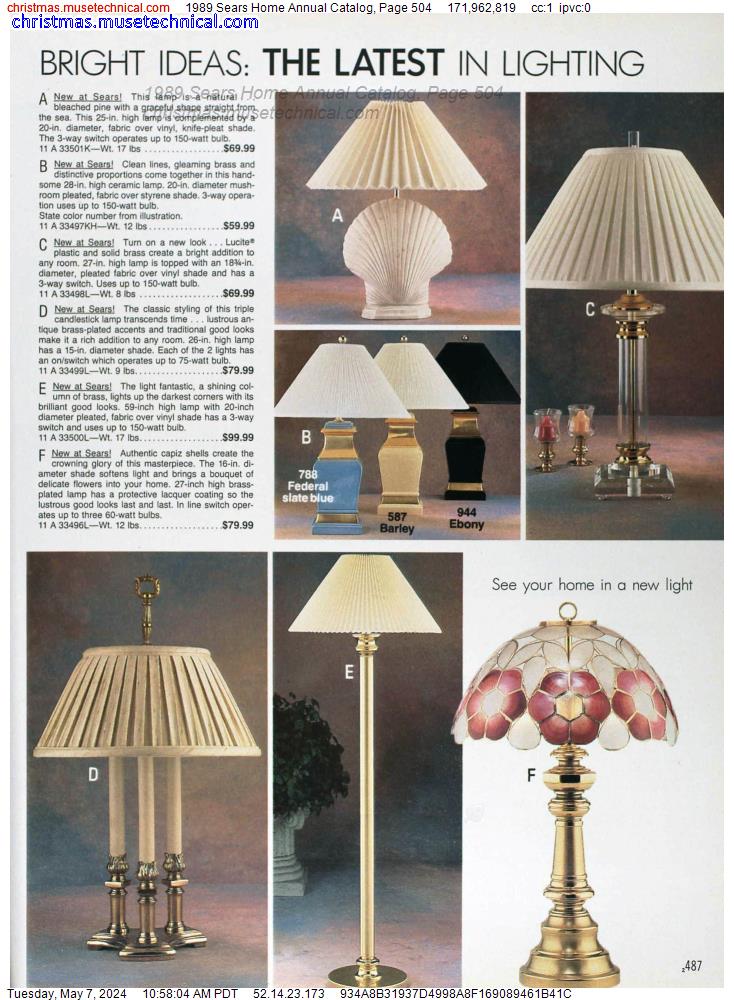 1989 Sears Home Annual Catalog, Page 504