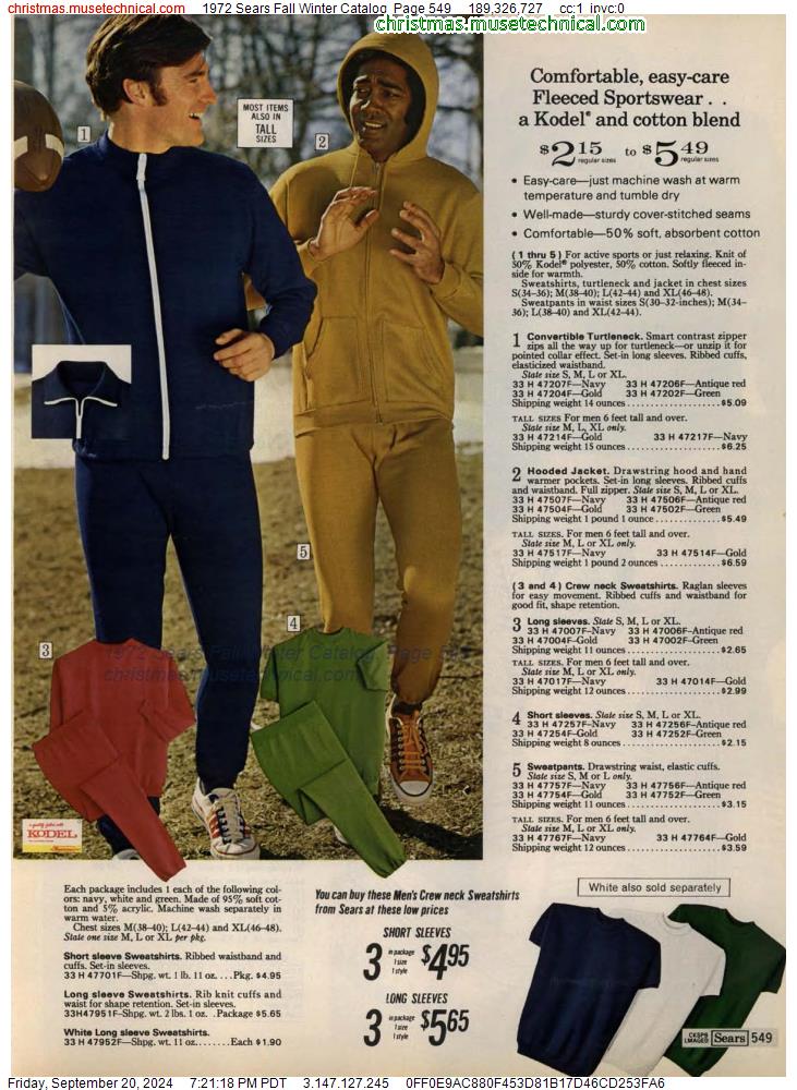 1972 Sears Fall Winter Catalog, Page 549