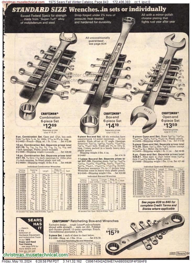 1975 Sears Fall Winter Catalog, Page 843