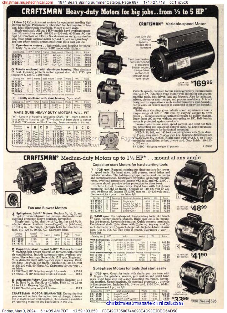 1974 Sears Spring Summer Catalog, Page 697