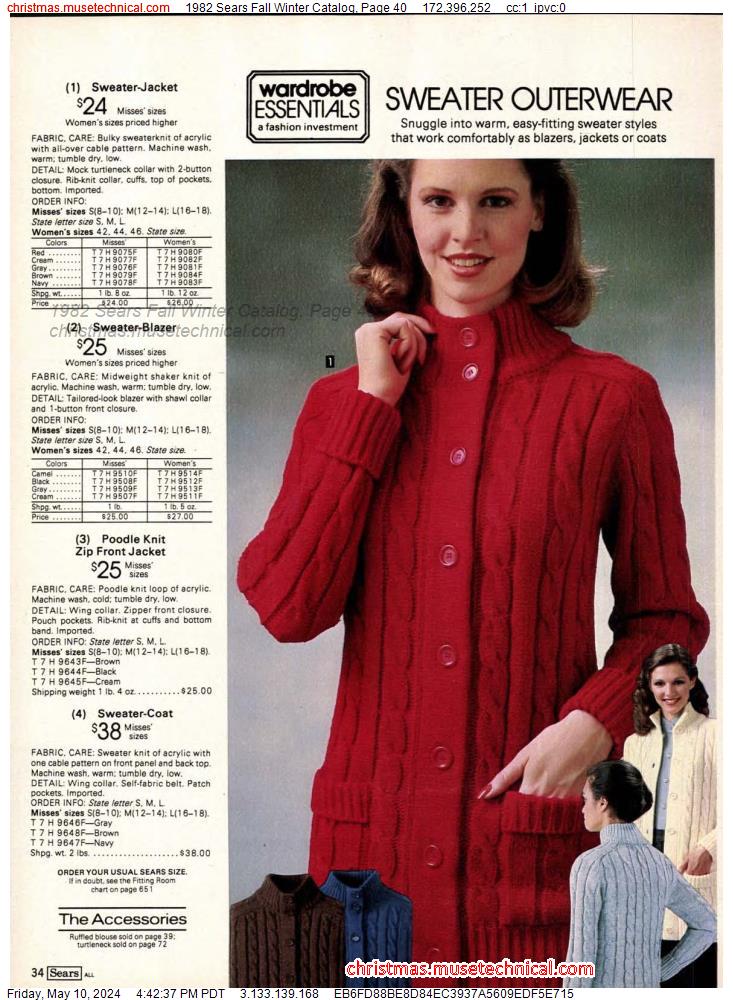 1982 Sears Fall Winter Catalog, Page 40
