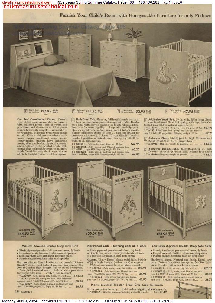 1959 Sears Spring Summer Catalog, Page 406
