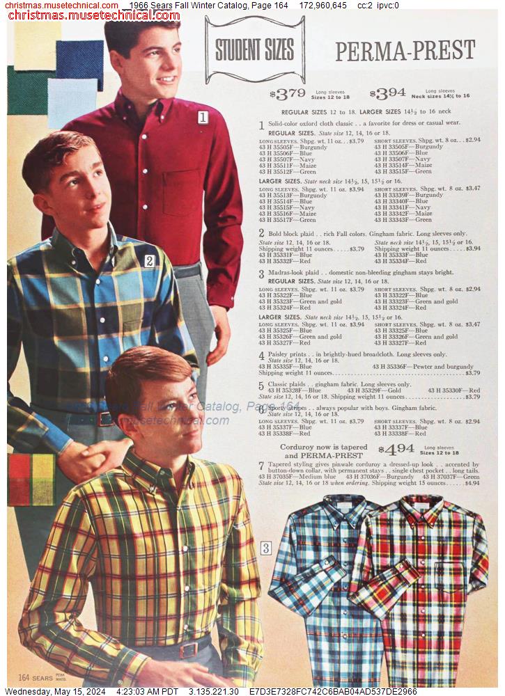 1966 Sears Fall Winter Catalog, Page 164