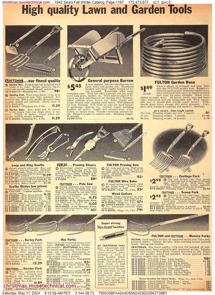 1942 Sears Fall Winter Catalog, Page 1197