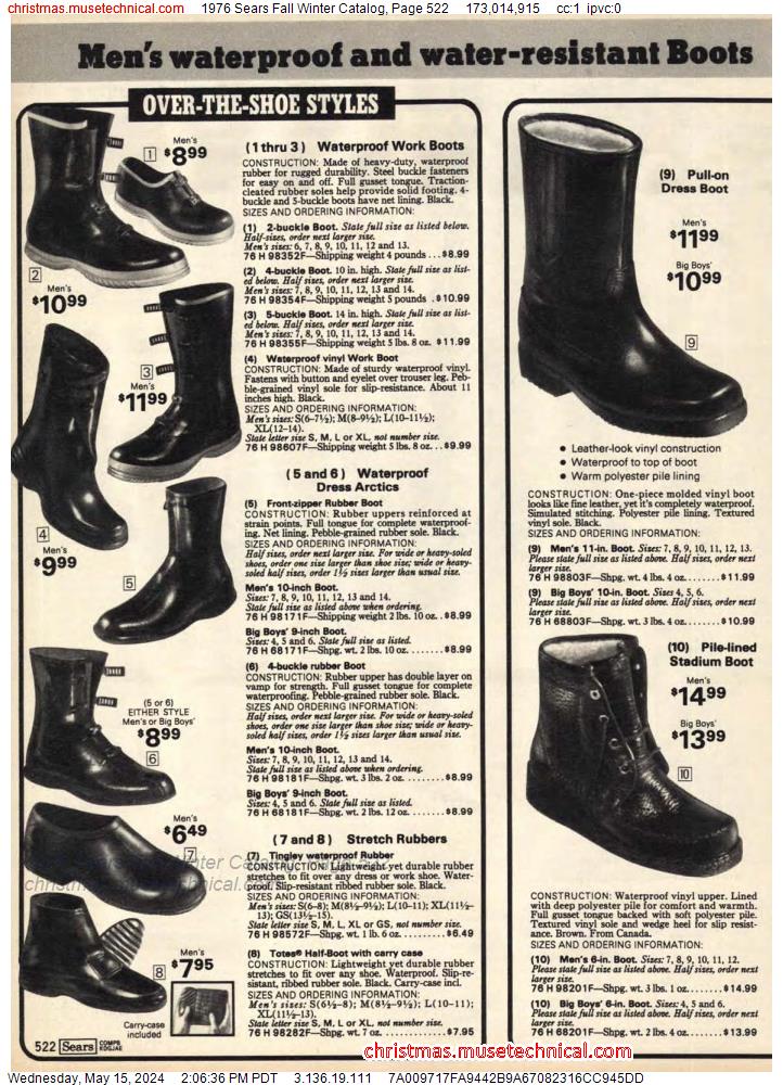 1976 Sears Fall Winter Catalog, Page 522