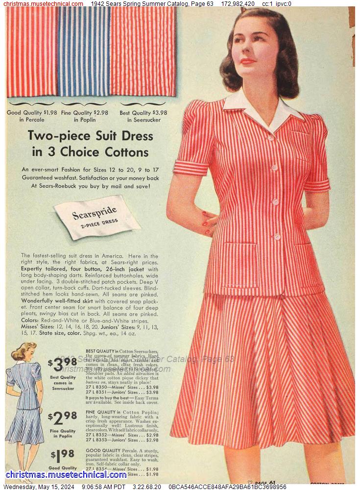 1942 Sears Spring Summer Catalog, Page 63
