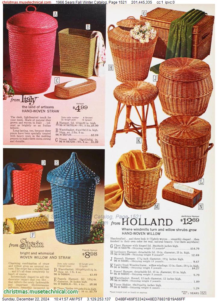 1966 Sears Fall Winter Catalog, Page 1521