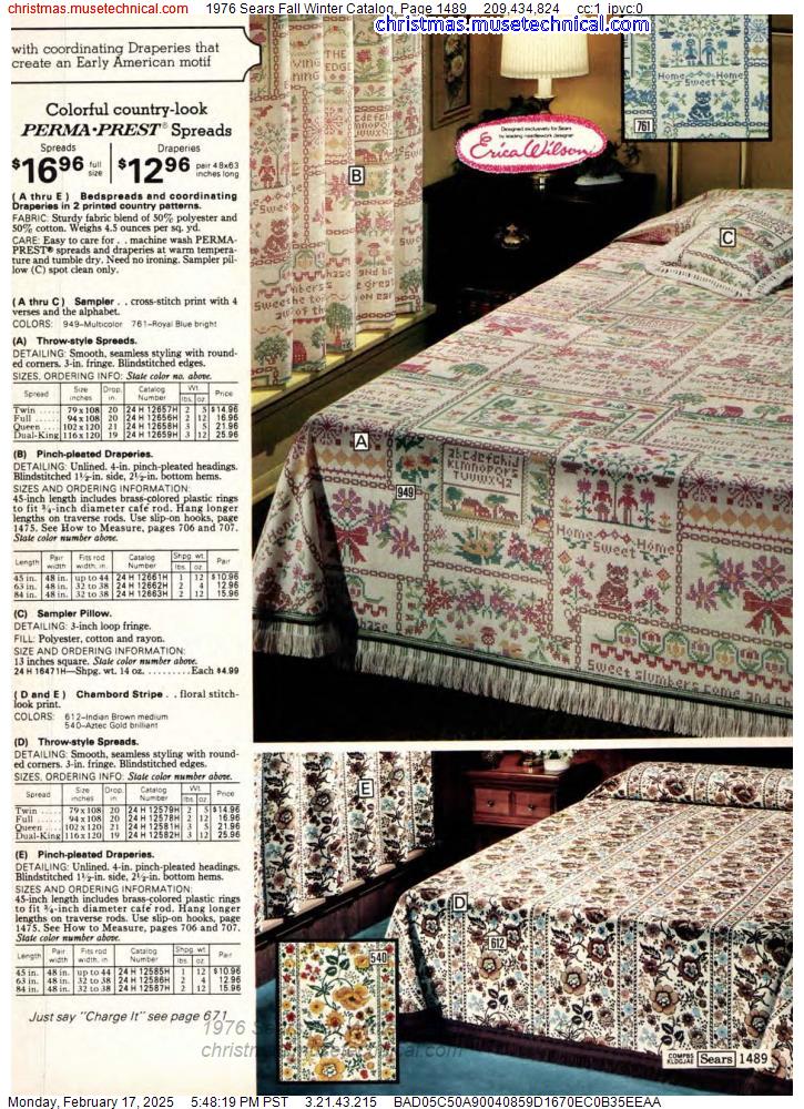 1976 Sears Fall Winter Catalog, Page 1489