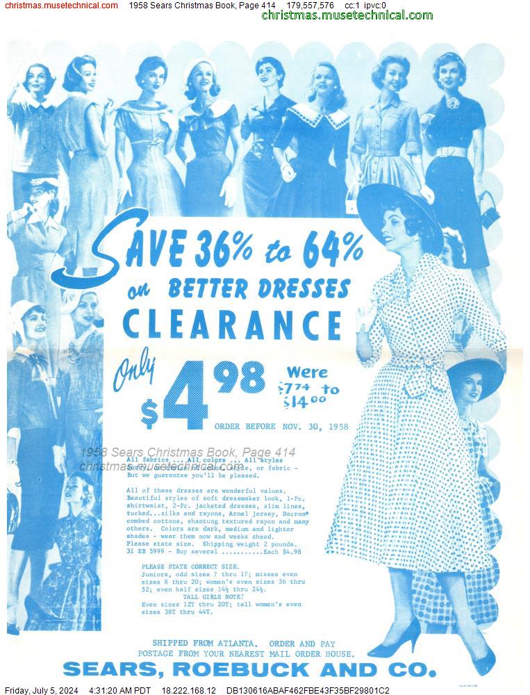 1958 Sears Christmas Book, Page 414