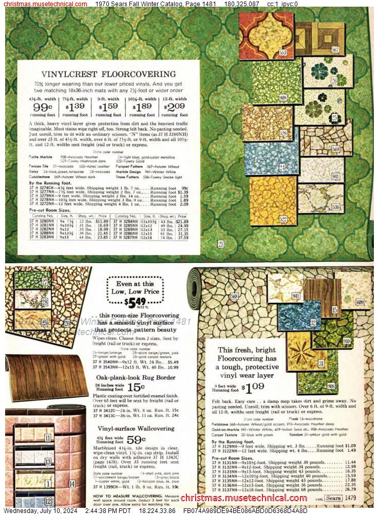 1970 Sears Fall Winter Catalog, Page 1481