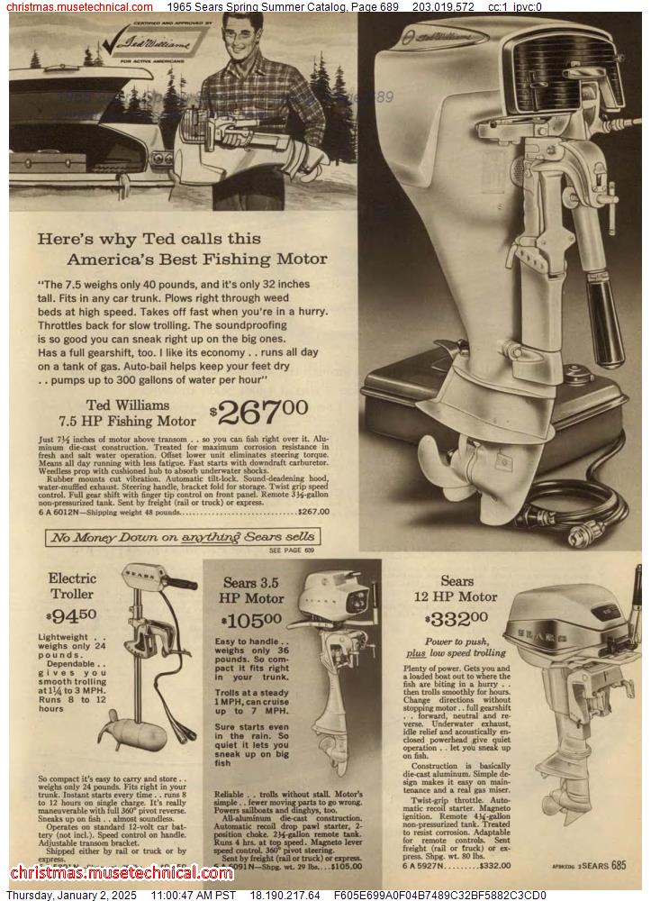 1965 Sears Spring Summer Catalog, Page 689