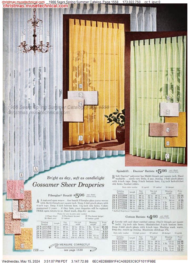 1966 Sears Spring Summer Catalog, Page 1558