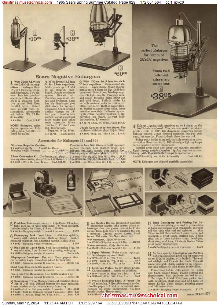 1965 Sears Spring Summer Catalog, Page 829