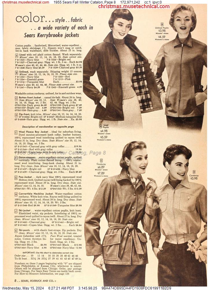 1955 Sears Fall Winter Catalog, Page 8