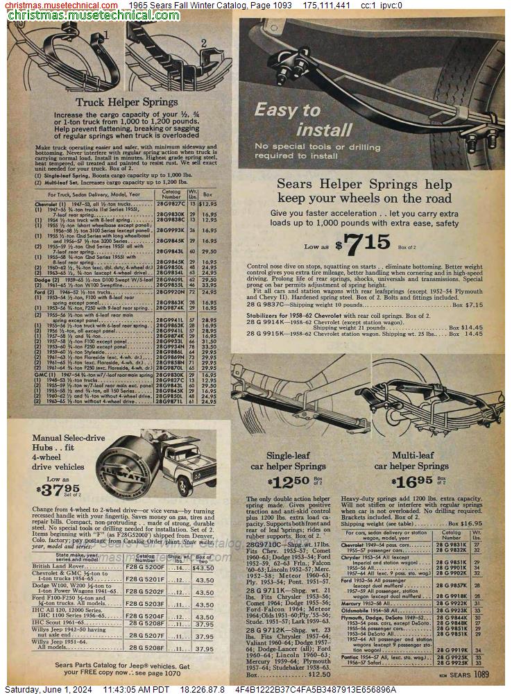 1965 Sears Fall Winter Catalog, Page 1093