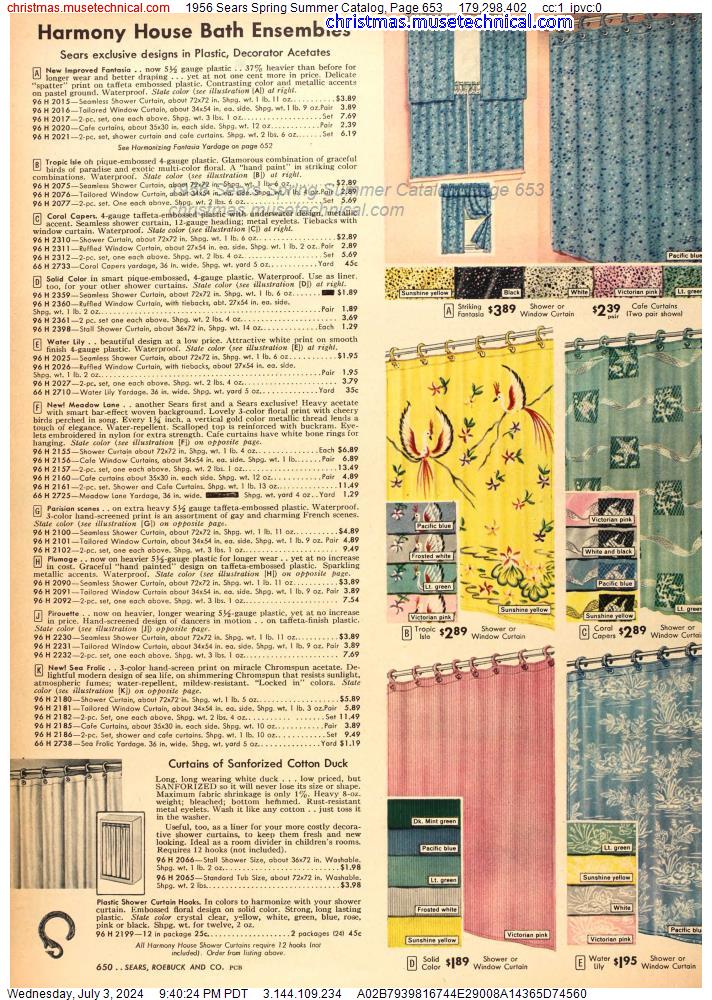 1956 Sears Spring Summer Catalog, Page 653