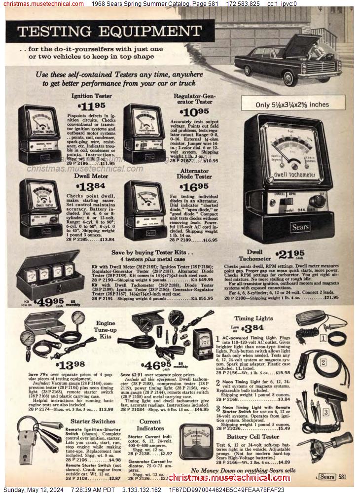 1968 Sears Spring Summer Catalog, Page 581