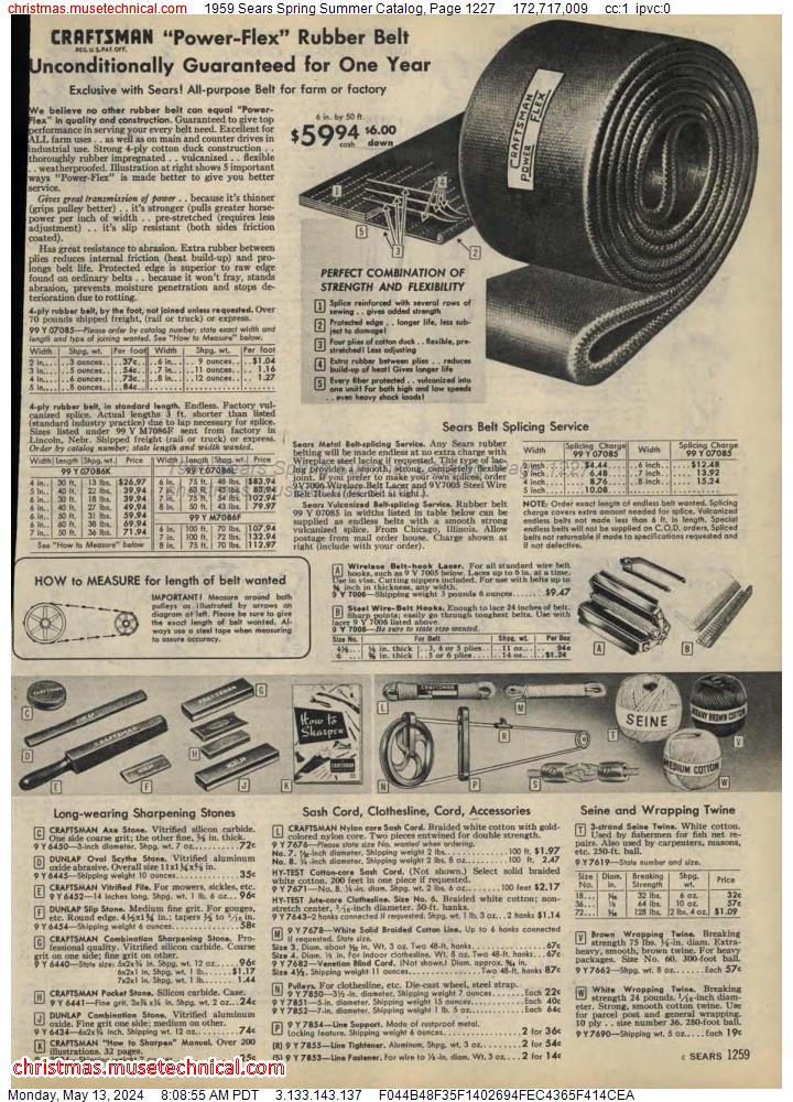 1959 Sears Spring Summer Catalog, Page 1227