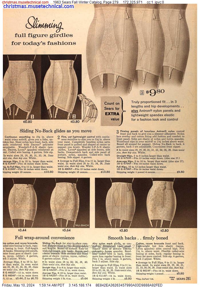 1963 Sears Fall Winter Catalog, Page 279