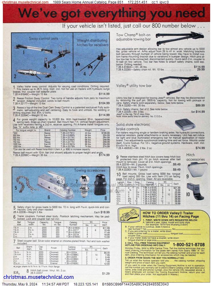 1989 Sears Home Annual Catalog, Page 851