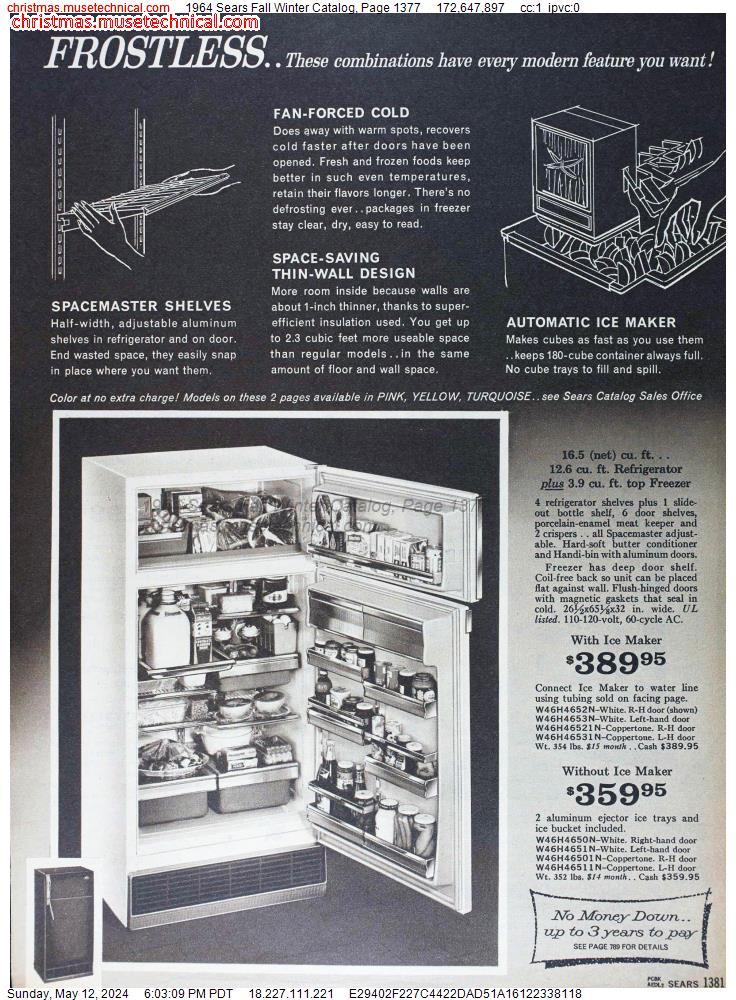 1964 Sears Fall Winter Catalog, Page 1377