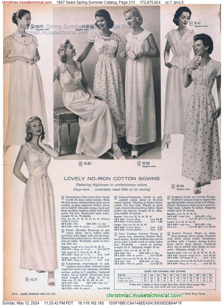 1957 Sears Spring Summer Catalog, Page 313