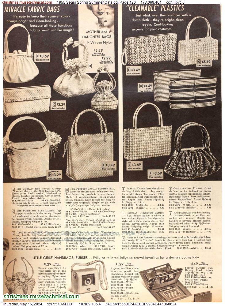 1955 Sears Spring Summer Catalog, Page 126