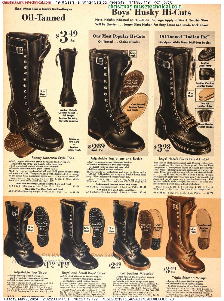 1940 Sears Fall Winter Catalog, Page 349