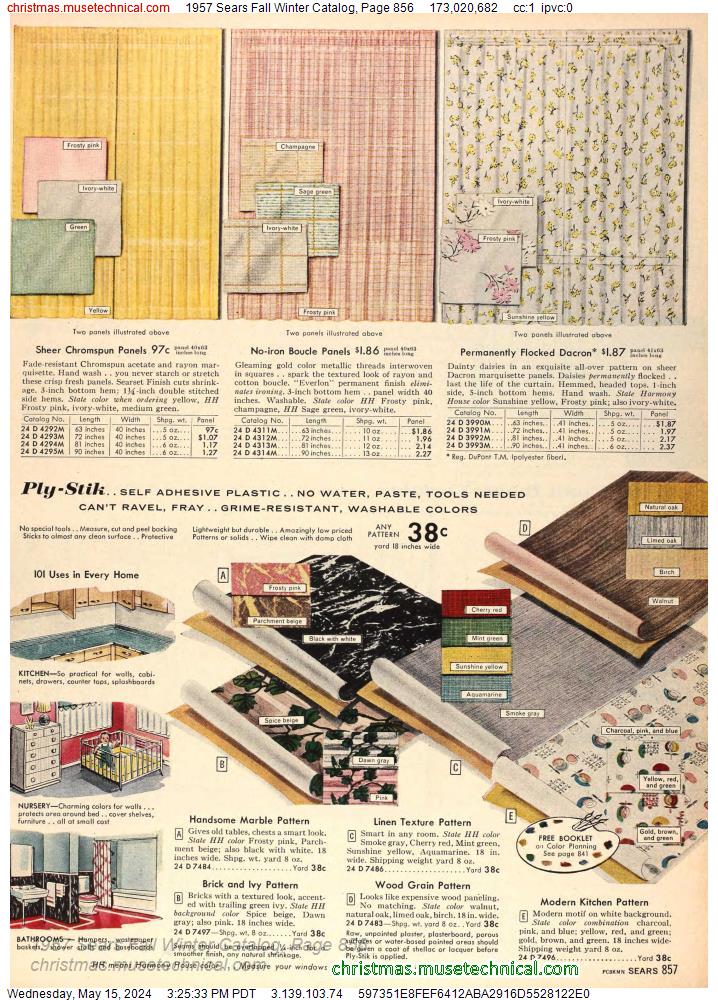 1957 Sears Fall Winter Catalog, Page 856