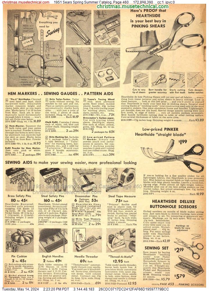 1951 Sears Spring Summer Catalog, Page 460