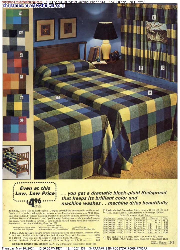 1971 Sears Fall Winter Catalog, Page 1643
