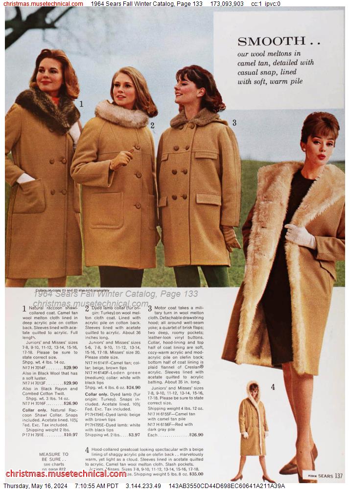 1964 Sears Fall Winter Catalog, Page 133