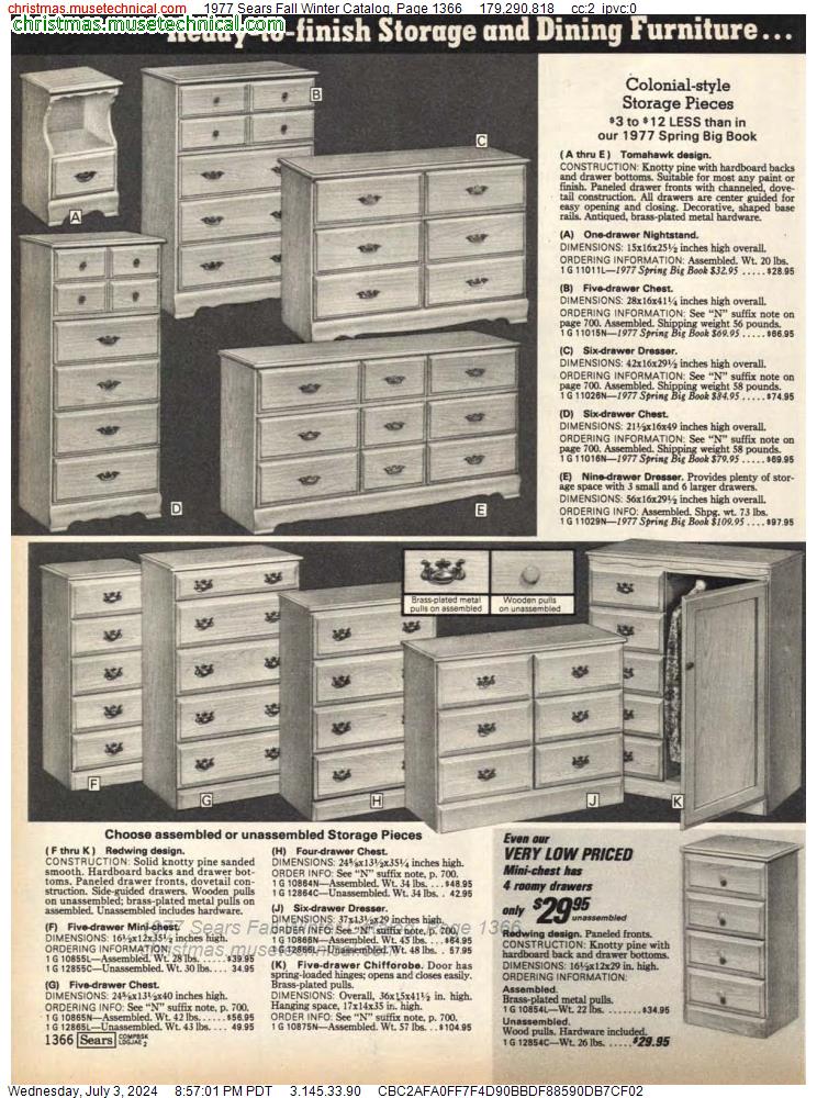 1977 Sears Fall Winter Catalog, Page 1366