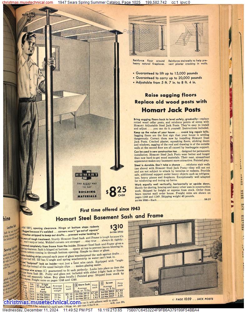 1947 Sears Spring Summer Catalog, Page 1025