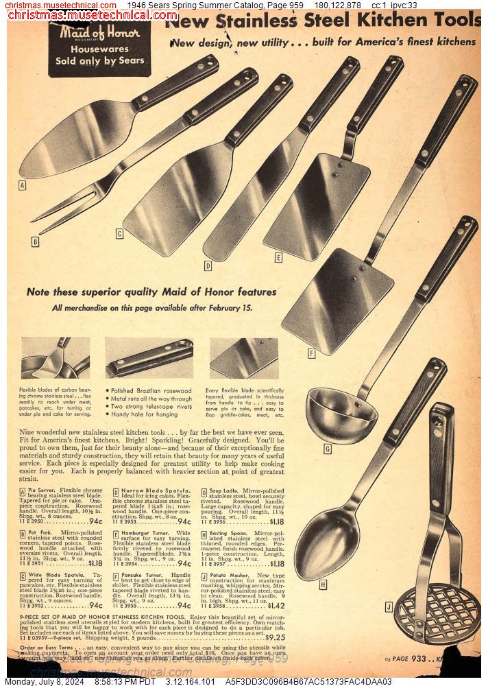 1946 Sears Spring Summer Catalog, Page 959