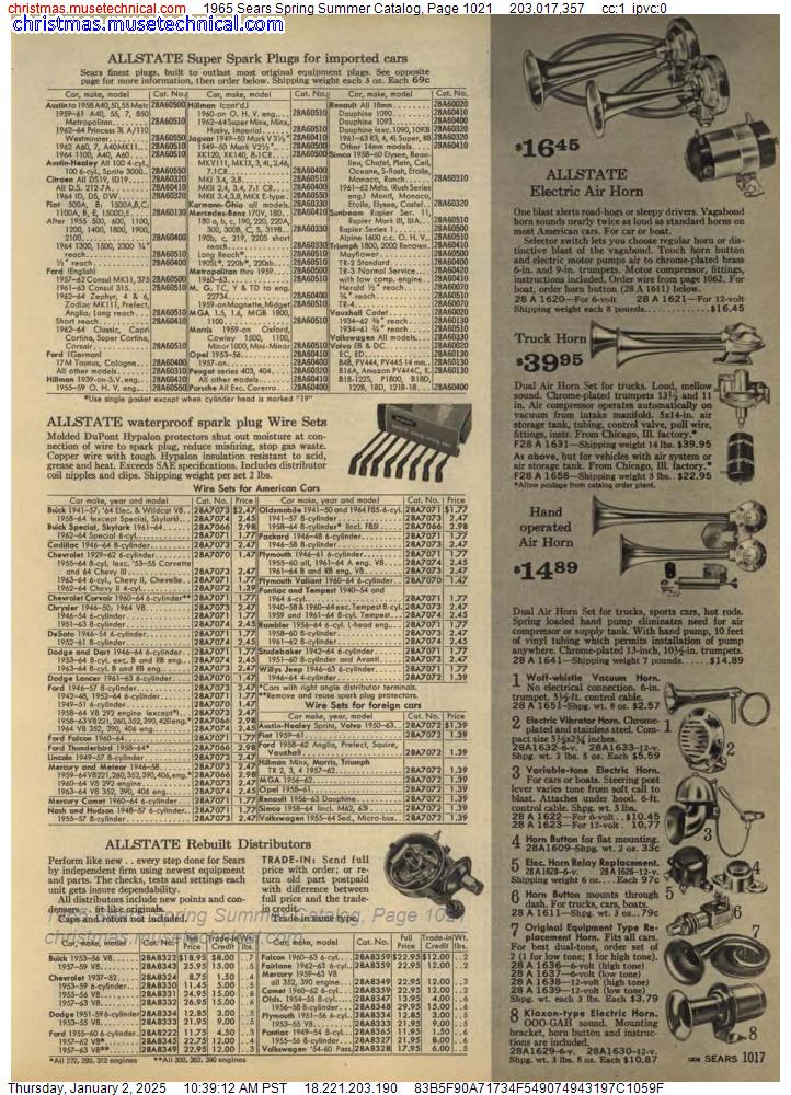 1965 Sears Spring Summer Catalog, Page 1021