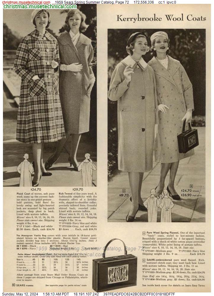 1959 Sears Spring Summer Catalog, Page 72