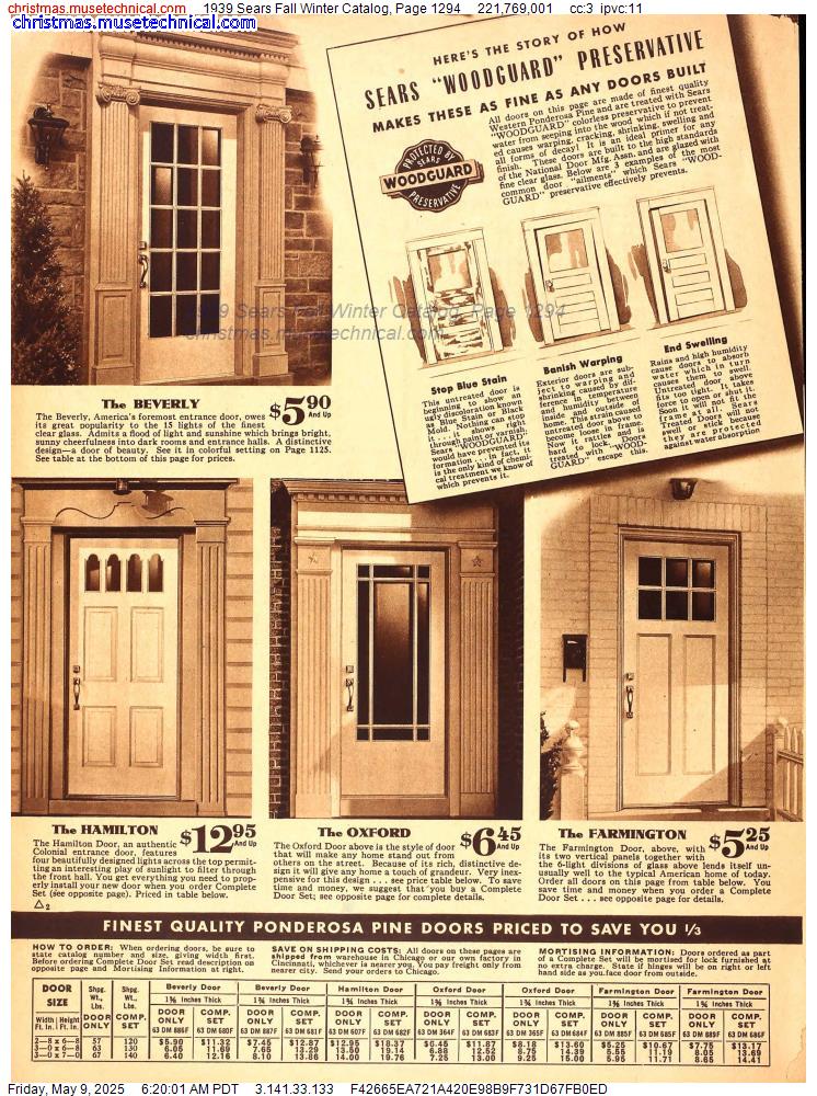 1939 Sears Fall Winter Catalog, Page 1294