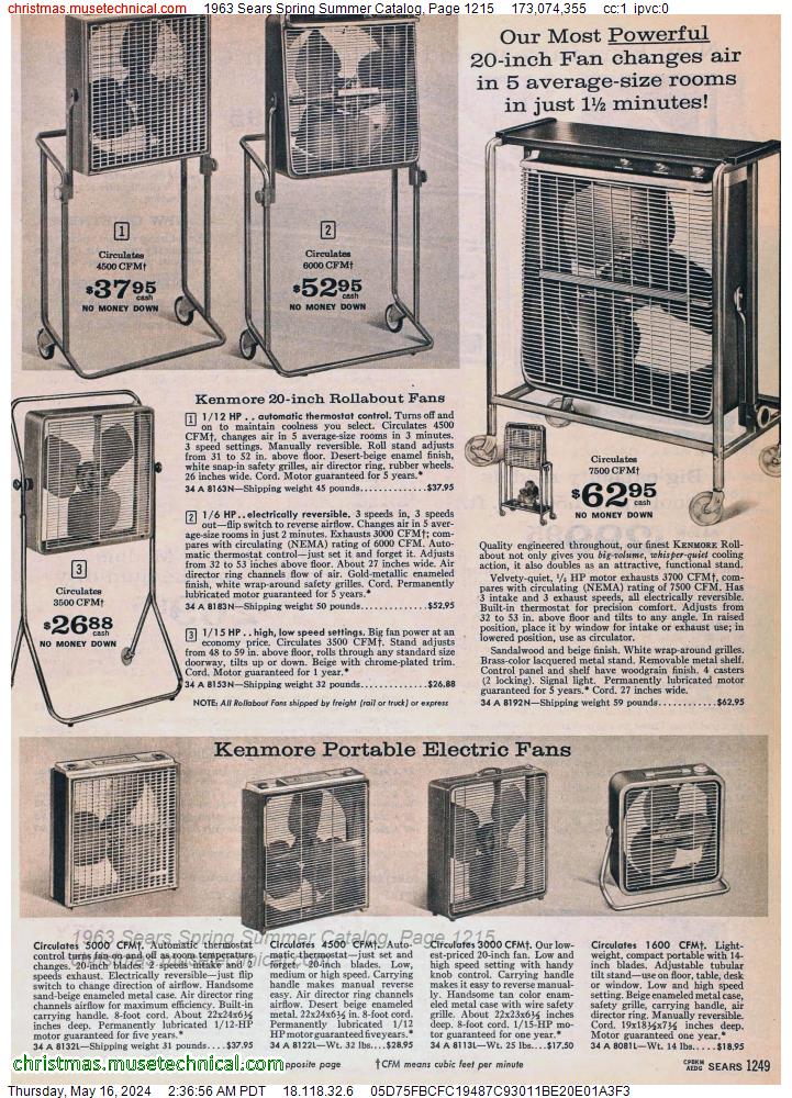 1963 Sears Spring Summer Catalog, Page 1215