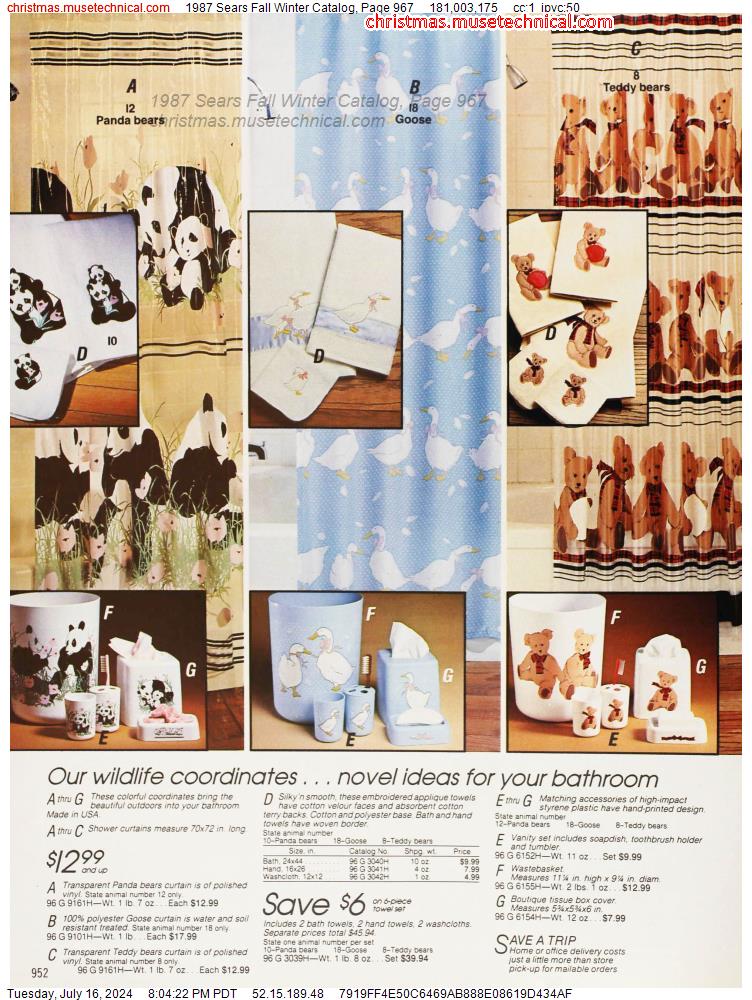 1987 Sears Fall Winter Catalog, Page 967