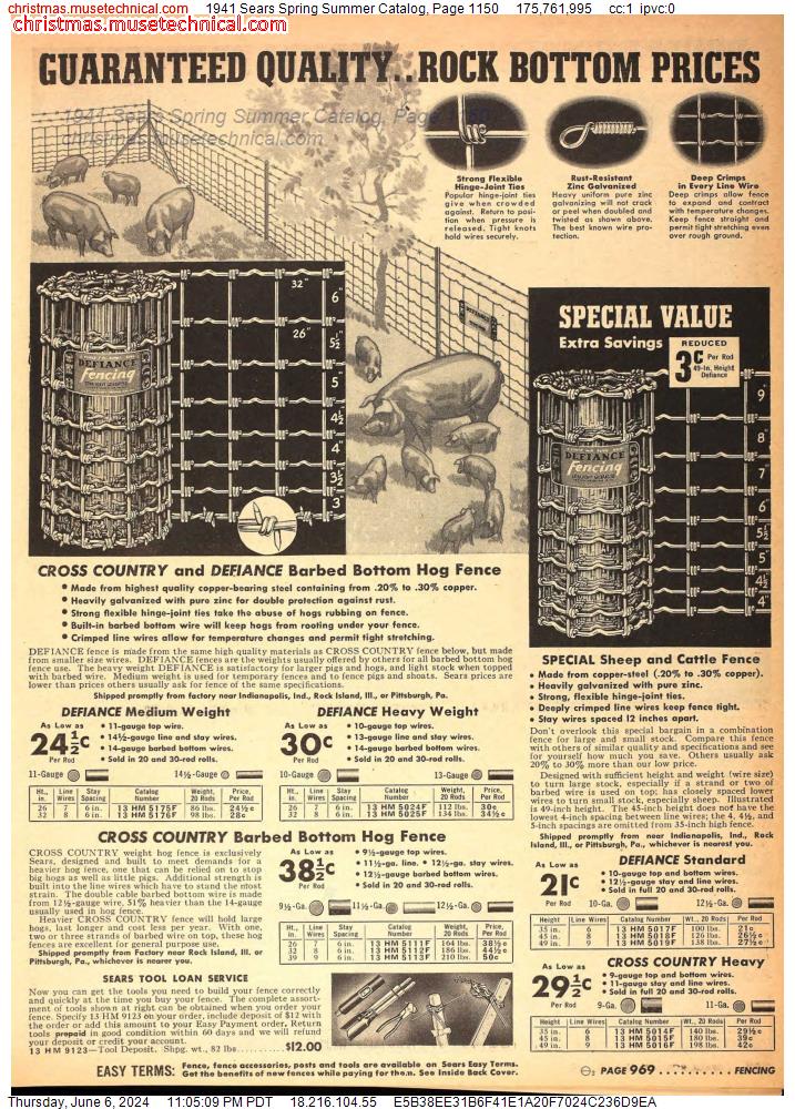 1941 Sears Spring Summer Catalog, Page 1150