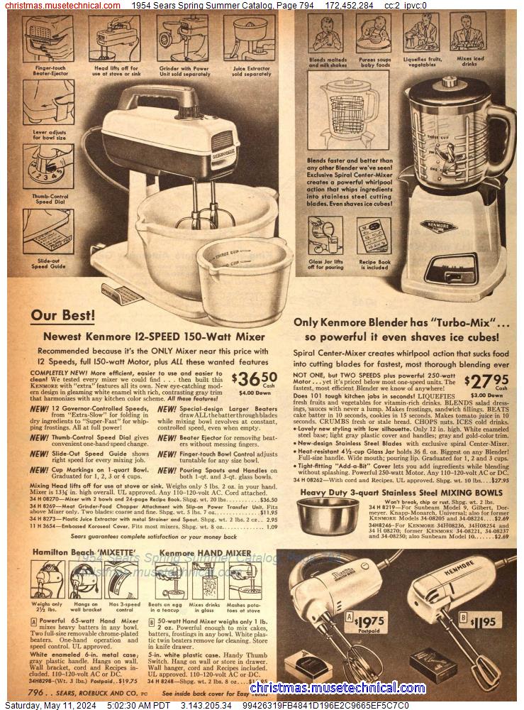 1954 Sears Spring Summer Catalog, Page 794