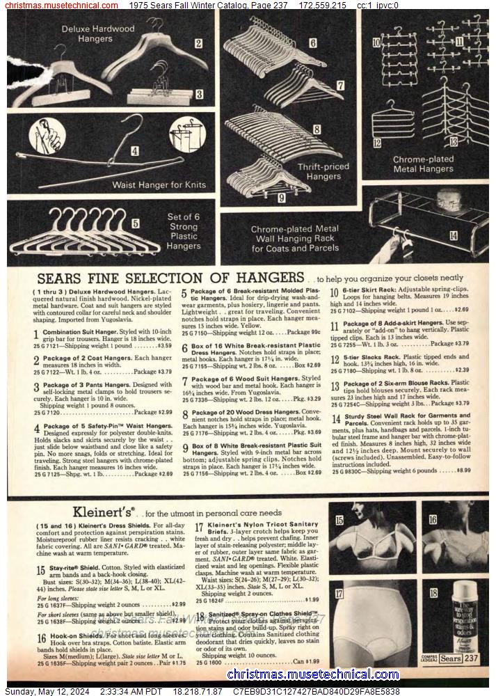 1975 Sears Fall Winter Catalog, Page 237